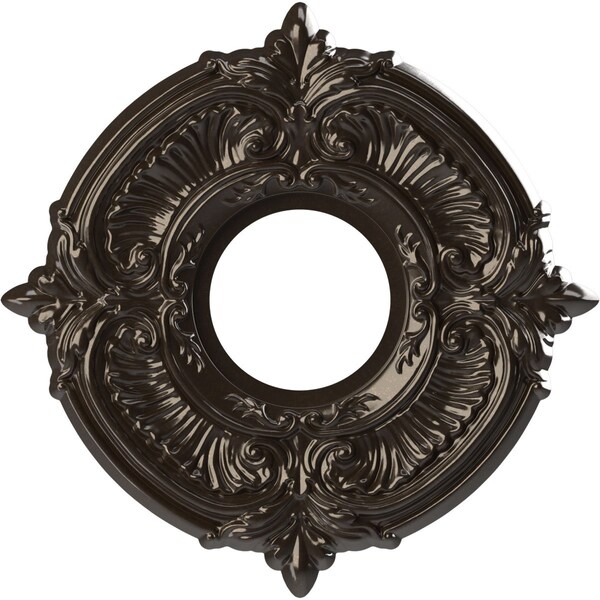 Ekena Millwork Attica PVC Medallion (Canopies up to 4 1/8"), 10"OD x 3 1/2"ID x 3/4"P, Metallic Rustic Mist CMP10ATERU - main